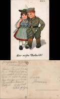 Ansichtskarte  Kinder Als Soldaten - Mädchen, Künstlerkarte 1916 - Portraits