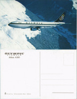 Ansichtskarte  OLYMPIC AIRWAYS Airbus A300 Flugzeug Motivkarte Airplane 1990 - 1946-....: Era Moderna