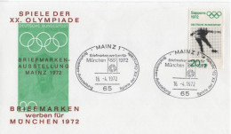 Germany Deutschland 1972 FDC Olympic Games Olympische Spiele Munchen, Sapporo, Skiing, Canceled In Mainz - 1971-1980