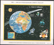 S. Tomè 1986, Halley Comet, Block - Amérique Du Sud