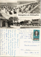 Ansichtskarte Kühlungsborn DDR Mehrbild-AK Strand 4 Foto-Ansichten 1973 - Kuehlungsborn
