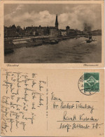 Düsseldorf Rhein Panorama-Ansicht, Schiffe, Stadt-Panorama 1935 - Duesseldorf