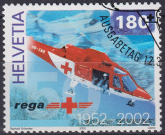 2002 Schweiz ⵙ Zum:CH 1040, Mi:CH 1784,Yt:CH.1709,  Helicopter Agusta A-109-K2 & Ambulance Aircraft Hawke - Used Stamps