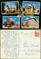 Detmold Mehrbildkarte Mit Schloß, Theater, Heimathäuser, Rathaus 1967 - Detmold