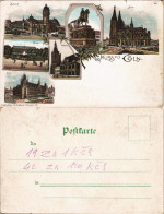 Ansichtskarte Litho AK Köln Gruss Aus... Dom, Post, Bahnhof Flora 1902 - Köln