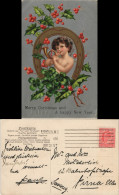 Hufeisen Junge Trompete Misteln Christmas Weihnachten 1906 Silber-Effekt - Other & Unclassified