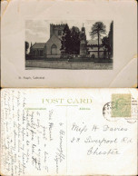 Postcard St. Asaph Cathedral, Ortsansicht, Town View 1920 - Otros & Sin Clasificación