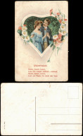 Ansichtskarte  Heart Rosen Walzerrausch - Liebespaare Blumen 1911 Prägekarte - Koppels