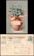 Glückwunsch Geburtstag Birthday Vase - Veilchenstrauss 1913 Silber-Effekt - Verjaardag