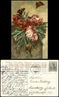 Ansichtskarte  Schmetterlinge Am Blumenstrauss 1910 - Peintures & Tableaux