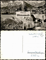 Ansichtskarte Mittenwald Mehrbildkarte Mit 4 Ortsansichten 1960 - Mittenwald