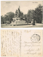 Düsseldorf Vater Rhein Denkmal 1916 1. WK Feldpost  Zug 399 Bahnpoststempel - Duesseldorf