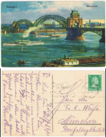 Ansichtskarte Düsseldorf Rhein Schiffe Dampfer Passieren Rheinbrücke 1925 - Duesseldorf