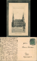 Ansichtskarte Aachen Rathaus Mit Kaiser Karl Brunnen 1915 Passepartout - Aken
