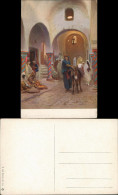 Ansichtskarte  Künstlerkarte Orientalische Straßenszene Frau Mit Esel 1913 - 1900-1949
