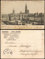 CPA Straßburg Strasbourg Kleberplatz, Stadt-Panorama 1903 - Strasbourg