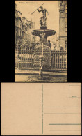 Postcard Danzig Gdańsk/Gduńsk Neptunsbrunnen - Straßenblick 1912 - Danzig