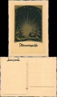 Künstlerkarte  "Adventsgrüße" Nach Original-Scherenschnitt Erich Remmers 1960 - Peintures & Tableaux