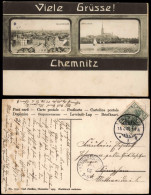 Ansichtskarte Chemnitz 2-Bild-Karte Mit Stadtteilansichten 1905 - Chemnitz