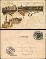 Ansichtskarte Litho AK Chemnitz Siegesdenkmal, Landgericht, Stadt 1896 - Chemnitz