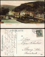 Ansichtskarte Hann. Münden Panorama-Ansicht Brücke Fluss Weser Häuser 1908 - Hannoversch Muenden