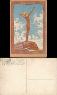 Künstlerkarte LICHTGEBET Von Fidus, Farbige Steinzeichnung/Kohledruck 1910 - Paintings