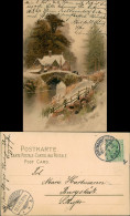 Künstlerkarte Hayes Landschaft Mit Brücke 1905 Stempel HARTMANNSDORF  Burgstädt - Paintings