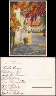 Ansichtskarte Meerane Schulgasse, Friseur-Geschäft, Künstlerkarte 1920 - Meerane