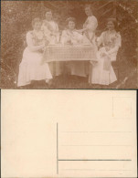 Soziales Leben: Frauen Gut Gekleidet Beim Kaffee   Garten 1910 Privatfoto - People