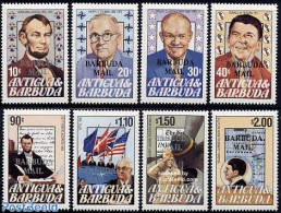 Barbuda 1984 US Presidents 8v, Mint NH, History - Various - American Presidents - Maps - Art - Handwriting And Autogra.. - Geography