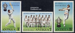 Barbuda 1975 Cricket 3v, Mint NH, Sport - Sport (other And Mixed) - Barbuda (...-1981)