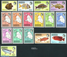 Barbuda 1968 Definitives 16v, Mint NH, Nature - Various - Fish - Maps - Fische