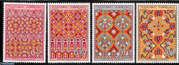 Morocco 1968 Carpets From Fes 4v, Mint NH, Various - Textiles - Handicrafts - Textile