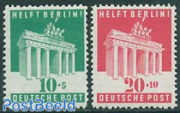 Germany, Federal Republic 1948 Berlin Aid 2v, Unused (hinged), Art - Architecture - Otros & Sin Clasificación