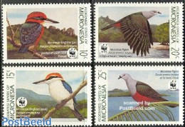 Micronesia 1990 WWF, Birds 4v, Mint NH, Nature - Birds - World Wildlife Fund (WWF) - Kingfishers - Pigeons - Micronésie