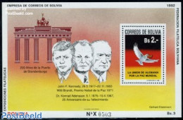 Bolivia 1992 Brandenburg Gate S/s, Mint NH, History - Bolivia