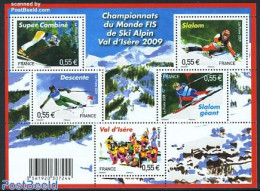France 2009 World Cup Skiing, Val DIsere 5v M/s, Mint NH, Sport - Skiing - Sport (other And Mixed) - Ungebraucht