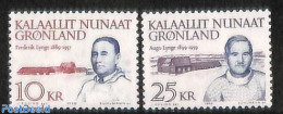 Greenland 1990 F.& A. Lynge 2v, Mint NH, History - Politicians - Unused Stamps