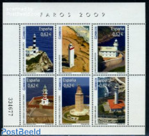 Spain 2009 Lighthouses 6v M/s, Mint NH, Various - Lighthouses & Safety At Sea - Ungebraucht