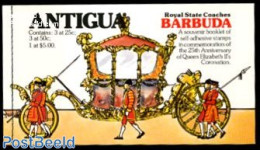 Barbuda 1978 Silver Coronation Booklet, Mint NH, History - Transport - Kings & Queens (Royalty) - Stamp Booklets - Coa.. - Royalties, Royals