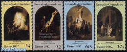 Grenada Grenadines 1982 Easter, Rembrandt Paintings 4v, Mint NH, Art - Paintings - Rembrandt - Grenade (1974-...)
