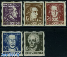 Germany, DDR 1949 W. Von Goethe 5v, Unused (hinged), Art - Authors - Unused Stamps