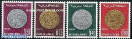 Morocco 1968 Coins 4v, Mint NH, Various - Money On Stamps - Münzen