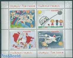 Canada 2000 Future On Stamps S/s, Mint NH, Art - Children Drawings - Science Fiction - Unused Stamps