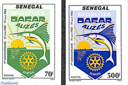 Senegal 1983 Rotary Club 2v, Imperforated, Mint NH, Nature - Various - Fish - Rotary - Fishes