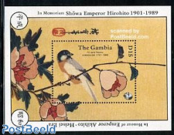Gambia 1989 Japanese Painting S/s, Mint NH, Nature - Birds - Art - Paintings - Gambia (...-1964)