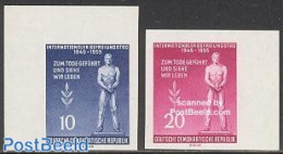 Germany, DDR 1955 LIBERATION 2V IMPERF., Mint NH, History - World War II - Ongebruikt