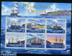 Pitcairn Islands 2009 Royal Navy Visitors 6v M/s, Mint NH, Transport - Ships And Boats - Ships