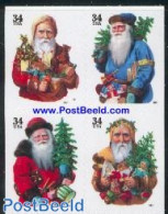 United States Of America 2001 Christmas 2x 4v Double Sided (larger Size, Black Value), Mint NH, Religion - Christmas - Unused Stamps