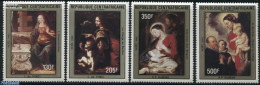 Central Africa 1984 Christmas 4v, Mint NH, Religion - Christmas - Art - Leonardo Da Vinci - Paintings - Rubens - Weihnachten